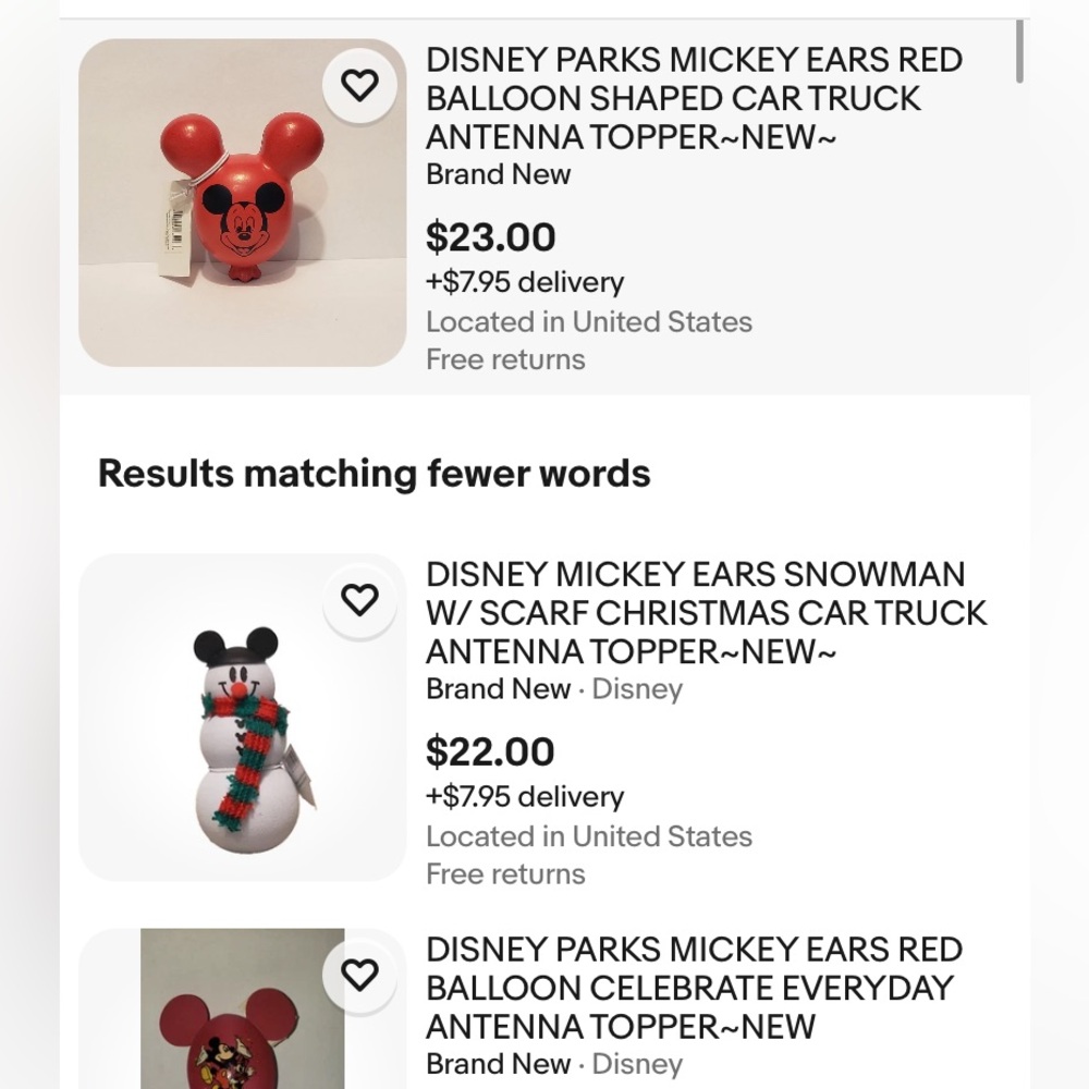 DISNEY PARKS MICKEY EARS RED BALLOON SHAPED CAR TRUCK ANTENNA TOPPER - Picture 4 of 7